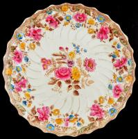 W.T. Copeland porcelán tányér, kézzel festett, jelzett, kopottas állapotban d: 20,5 cm