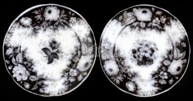 Villeroy & Boch porcelán tányér, 2db, bevonó képes, jelzett, kopásokkal, d: 23,5 cm