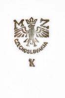 Moritz Zdekauer porcelán tányér, matricás, jelzett, kopásokkal d: 25 cm