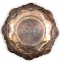 Ezüst(Ag) rózsás tál, jelzett, d: 14 cm, nettó: 144,2 g