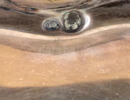 Ezüst(Ag) rózsás tál, jelzett, d: 14 cm, nettó: 144,2 g