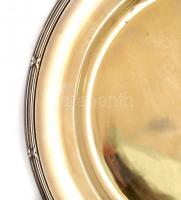 Alpakka lapos tál, szép állapotban, d: 24,5 cm