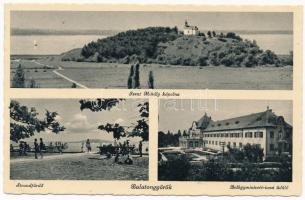 Balatongyörök, Szent Mihály kápolna, strandfürdő, Belügyminisztériumi üdülő. Malek A. Károly kiadása