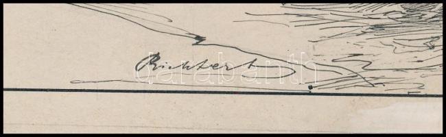 cca 1900 Richter jelzéssel Bonczhidai templom, Bánffyhunyad ref templom.2  db tusrajz. 24x19 cm, 12x...