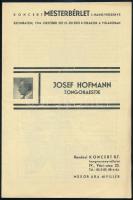 1934 Koncertműsor: Josef Hofmann zongoraestje + mások 12p.