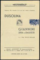 1934 Koncertműsor: Dusolina Giannini ária- és dalestje + Prokoffiev, Fischer és mások koncertjei 12p.