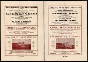 1929 nov, dec. 2 db Rózsavölgyi műsorfüzet benne Rachmanilov estek, Bartók bemutató ...