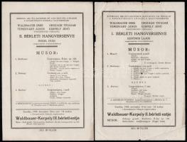 1931 7 db koncertműsor: Dohnányi, Békeffym Rubinstein és mások műsorai