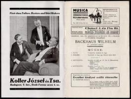 1931 7 db koncertműsor: Dohnányi, Békeffym Rubinstein és mások műsorai