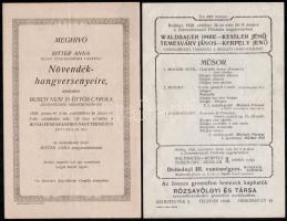 1926-28 8 db koncertműsor: Ungár I. Dohnánnyi, Geyer és másork hangversenyeivel