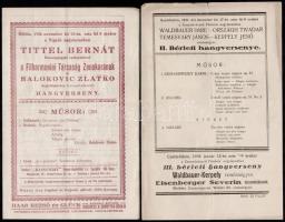 1926-28 8 db koncertműsor: Ungár I. Dohnánnyi, Geyer és másork hangversenyeivel