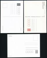 cca 1996 Gross Arnold grafikus művei 3 képeslapon, egyik aláírt