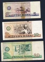 NDK 1971-75. 5M, 10M, 20M, 50M, 100M komplett sor variánsok nélkül T:II,III Összesen 5klf db!