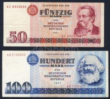 NDK 1971-75. 5M, 10M, 20M, 50M, 100M komplett sor variánsok nélkül T:II,III Összesen 5klf db!