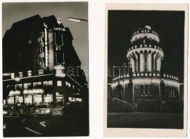 Budapest éjjel. Képzőművészeti Alap Kiadóvállalat - 4 db modern képeslap (Nagykörút, Lottó áruház, J...