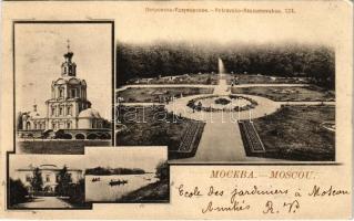 1900 Moscow, Moskau, Moscou; Petrovsko-Rasoumovskoe / Petrovsko-Razumovsky, park, church, lake, rowing boats. Phototypie Scherer, Nabholz & Co. (EK)