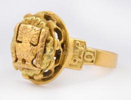 Arany (Au) 18K gyűrű, jelzett, méret: 52, nettó: 5,8 g