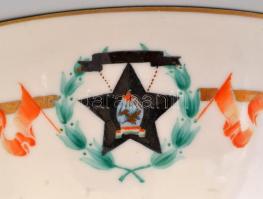 1952 Herendi porcelán tál Rákosi címerrel. Feltehetően gyártás előtti egyedi mintadarab Kézzel feste...