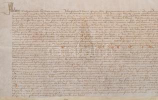 1435 Adóslevél Franciaországi Jehan de Hamnie részéről, melyben kijelenti,hogy tartozása fejében bir...