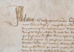 1435 Adóslevél Franciaországi Jehan de Hamnie részéről, melyben kijelenti,hogy tartozása fejében bir...