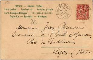 1903 Cats in a hat. Serie Mieze. 411. litho (EK)