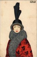 Fashion Lady Art Nouveau. B.K.W.I. 481-1. s: Mela Koehler (fl)