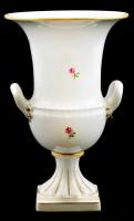 Herendi virágmintás urna váza. Jelzett, kézzel festett, kis kopással. m: 25 cm