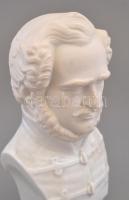 Herendi Széchenyi büszt Fehér mázas és biszkvit, jelzett, hibátlan. 21 cm