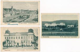 Marosvásárhely, Targu Mures - 3 db régi városképes lap / 3 pre-1945 town-view postcards