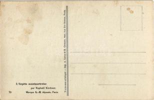 L'Arpete montmartroise. Lady art postcard. Imp. A. Leroy et R. Cremieu. Marque L-E déposée Pari...