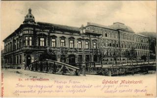 1900 Miskolc, Református főgimnázium, híd. Gedeon A. kiadása