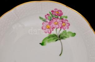 Herendi virág mintás hiányos teás készlet. Kézzel festett, jelzett, minimális kopásokkal