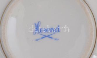 Herendi virág mintás hiányos teás készlet. Kézzel festett, jelzett, minimális kopásokkal