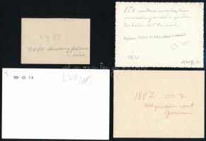 cca 1887-1991 4 db HÉV-vel kapcsolatos fotó, hátuljukon írással, 6x9 cm és 9x14 cm közötti méretekbe...