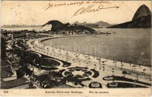 1906 Rio de Janeiro, Avenida Beira-mar Botafogo / coast, park, street view. A. Ribeiro (fl)