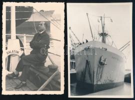 cca 1950-1980 6 db hajózással kapcsolatos fotó, némelyik hátulján írással, 9x6 cm és 9x14 cm közötti méretekben