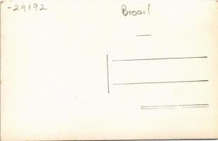 Sao Paulo, Largo Paisandú / street view, autobus, church, automobile. Foto Postal Colombo photo