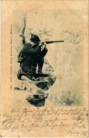 1904 Hunter with rifle. Oscar Hoegler Hotel Deutscher Kaiser 6052. (EB)
