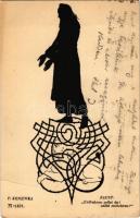 1924 Faust. Silhouette art postcard. Fr. A. Ackermanns Kunstverlag Serie 120. s: P. Konewka (EB)
