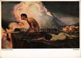 Sehnsucht / Erotic nude lady art postcard. Wiechmann Bildkarten Nr. 7434. s: Ludwig Fahrenkrog (EK)