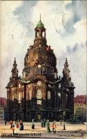 Dresden, Frauen Kirche / street view, church. Raphael Tuck & Sons Oilette Serie Dresden No. 728. s: Charles E. Flower