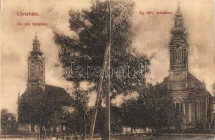 Ujverbász two chuches, overprinted on the back