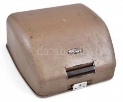 cca 1970 Triumph Perfekt írógép, eredeti tokjában, kissé kopott/ 
Typewriter in original box, with ...