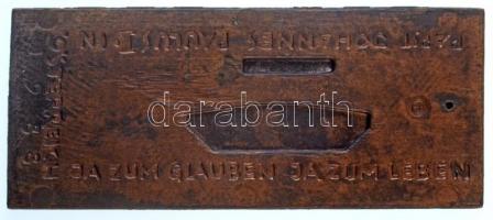 Ausztria 1988. "II. János Pál pápa Ausztriában / Igen a hitre, igen az életre" Br plakett,...