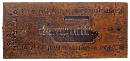 Ausztria 1988. "II. János Pál pápa Ausztriában / Igen a hitre, igen az életre" Br plakett,...