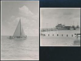 cca 1950-1960 6 db balatoni hajózással kapcsolatos fotó, közte a Tünde és a Helka fotójával, hátulju...