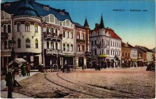 1940 Miskolc, Széchenyi utca, Zeichner Adolf, Stern Handelsmann, Dévényi testvérek, és Király áruház üzlete