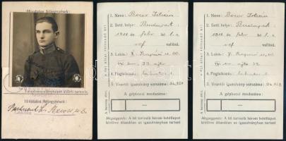 1930 Bp., Gépjárművezetői fényképes igazolvány katonai sofőr részére, betétlapokkal