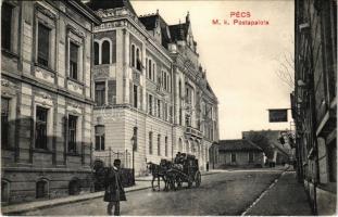 1912 Pécs, M. k. postapalota és postakocsi