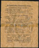 1938 XXXIV. Nemzetközi Eucharisztikus Kongresszus himnusza, nyomtatvány, celluxszal ragasztott, folt...
